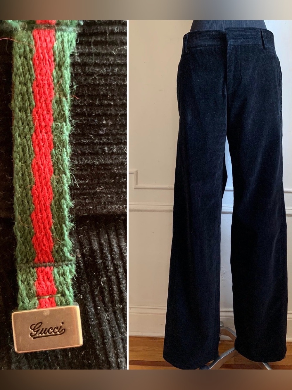 Gucci Black Men’s  Corduroy Trouser Pants Waist 36